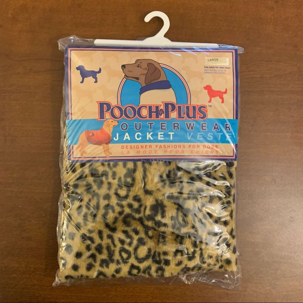 Pooch Plus Dog Jacket in a Leopard Print, Size Large